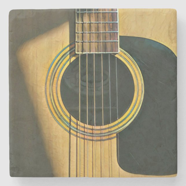 Geschenk für Musikergitarrist Steinuntersetzer (Vorderseite)