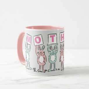 Geschenk für Mutter mit lustigen Kaninchen Tasse