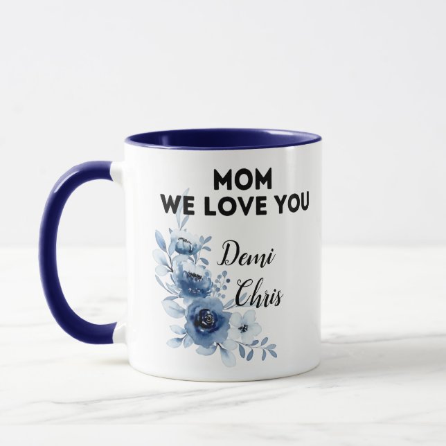 Geschenk für Mutter Tasse mit Kindernamen (Links)