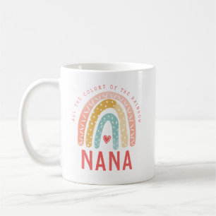 Geschenk für Nana  Alle Farben des Regenbogens Kaffeetasse