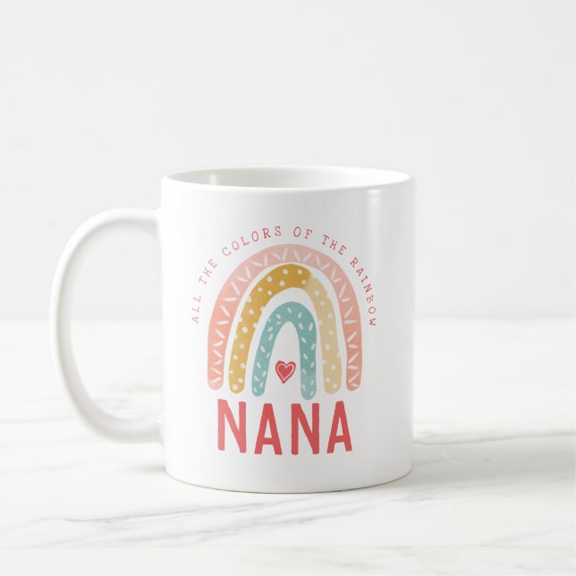 Geschenk für Nana | Alle Farben des Regenbogens Kaffeetasse (Links)
