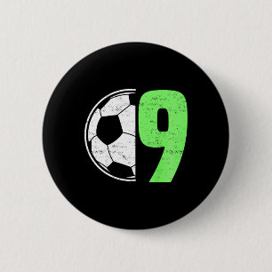 Geschenk für Neunjährige zum 9. Geburtstag Fußball Button