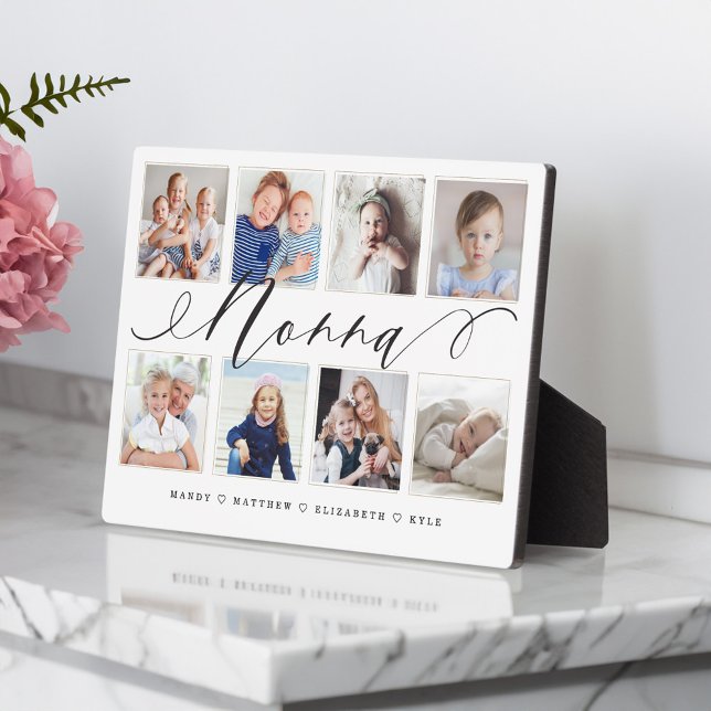 Geschenk für Nonna | Entenkinder - FotoCollage Fotoplatte (Gift for Nonna | Grandchildren Photo Collage Plaque)