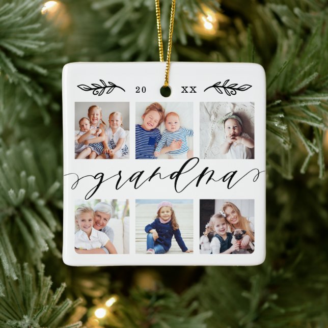 Geschenk für Oma | Entenkinder - FotoCollage Keramikornament (Baum)
