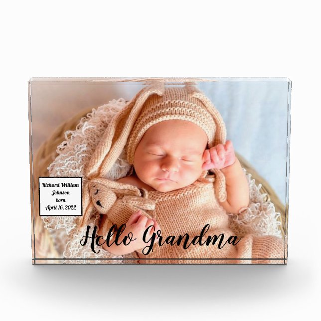 Geschenk für Oma Grandchild Fotoblock (Vorderseite)