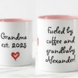 Geschenk für Oma, personalisiert mit Namen & Jahr Tasse