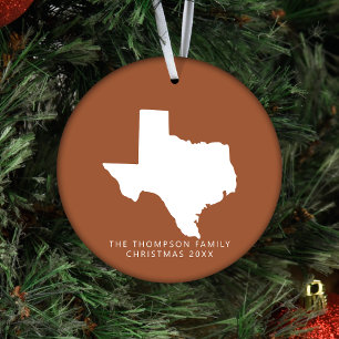 Geschenk für Paare Freunde Kunden Texas Weihnachte Keramik Ornament