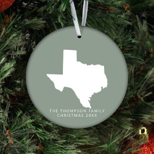 Geschenk für Paare Freunde Kunden Texas Weihnachte Keramik Ornament