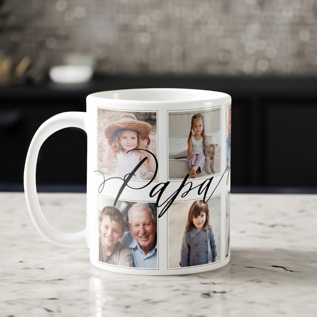 Geschenk für Papa | Entenkinder - FotoCollage Kaffeetasse (Gift for Papa | Grandchildren Photo Collage Coffee Mug)