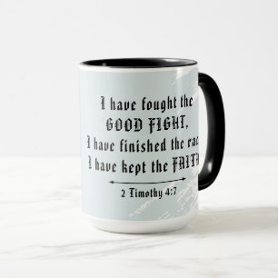 Geschenk für Pastor mit Bibelvers zum guten Kampf Tasse