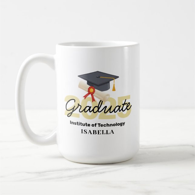 Geschenk für personalisierte Abschlüsse - Klasse 2 Kaffeetasse (Links)