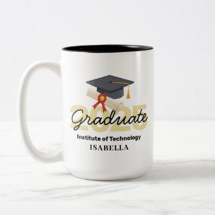 Geschenk für personalisierte Abschlüsse - Klasse 2 Zweifarbige Tasse