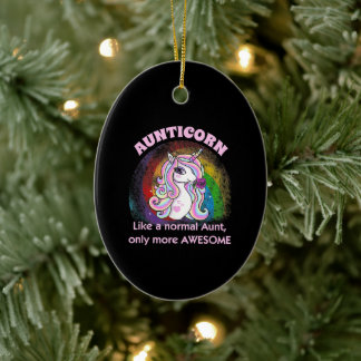 Geschenk für phantastische Tante Einhorn Keramik Ornament