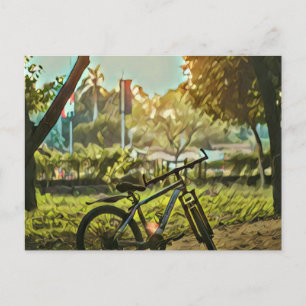 Geschenk für Radfahrer Radfahrerkunst Postkarte