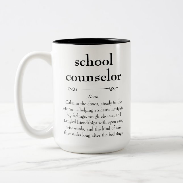 Geschenk für Schulberater Definition Zweifarbige Tasse (Links)
