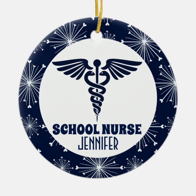 Geschenk für Schulkrankenpfleger Keramik Ornament (Vorne)