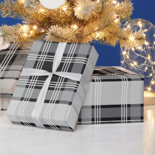 Geschenk für Schwarz-weiße Karierte Streifen Geschenkpapier