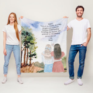 Geschenk für Schwester oder Freunde Wasserfarbenla Fleecedecke