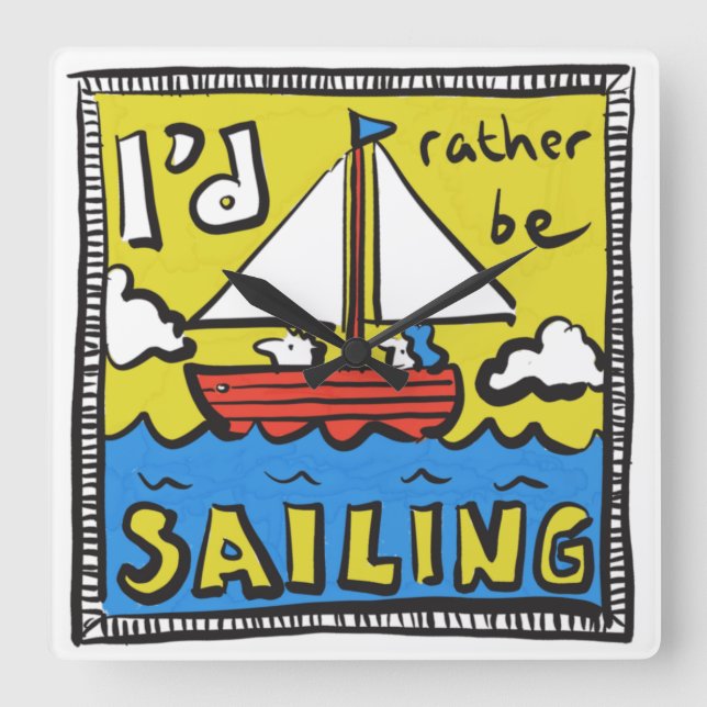 Geschenk für Segler oder Segler Quadratische Wanduhr (Vorderseite)