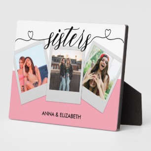Geschenk für Sister Custom Foto Collage Pink Niedl Fotoplatte