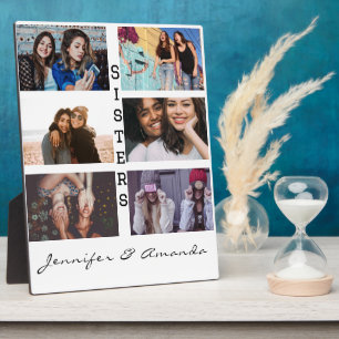Geschenk für Sisters Custom 6 Foto Collage & Name Fotoplatte