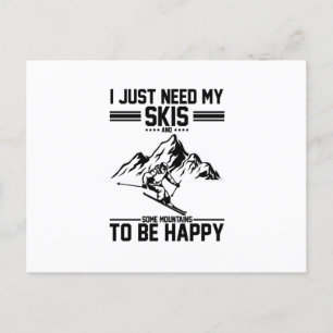 Geschenk für Skifahrer Apres-Ski Skifahren Ski J Postkarte