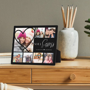 Geschenk für Soul-Schwestern 7 Foto Collage Heart  Fotoplatte