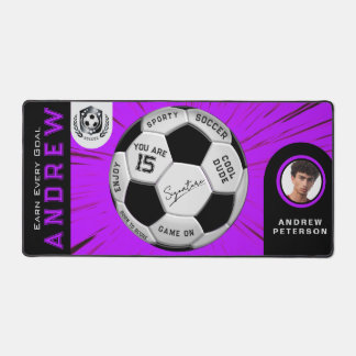 Geschenk für Sportliebhaber | Lila individuelle Te Schreibtischunterlage