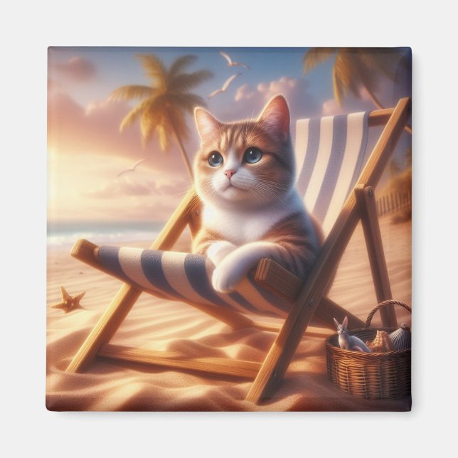 Geschenk für süße Katze, Katzenliebhaber Magnet (Vorne)