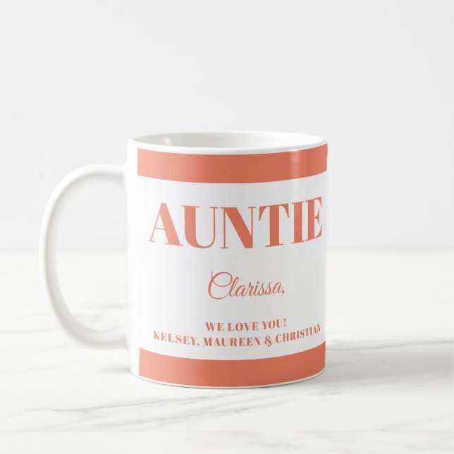 Geschenk für Tante mit Namen  Kaffeetasse (Links)
