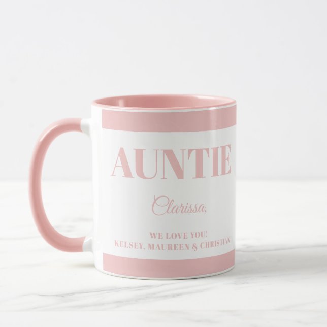 Geschenk für Tante mit Namen  Tasse (Links)