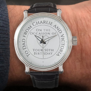 Geschenk für Vater auf seiner 50. Geburtstagsschau Armbanduhr