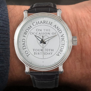 Geschenk für Vater auf seiner 70. Geburtstagsschau Armbanduhr