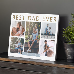 Geschenk für Vater Bester Vater je FotoCollage Fotoplatte