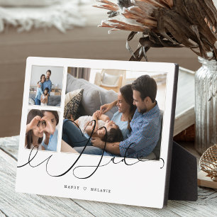 Geschenk für Vater Family Foto 3 FotoCollage Fotoplatte