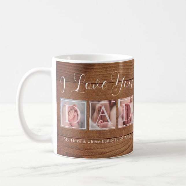 Geschenk für Vater-FotoCollage Kaffeetasse (Links)