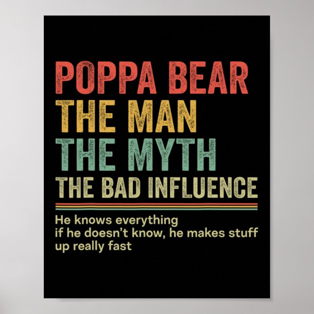 Geschenk für Vater Funny Vathers Day Geschenk Popp Poster (Vorne)