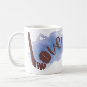 Geschenk für Vater Mama Eishockey Puck Liebe Kaffe Kaffeetasse