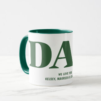 Geschenk für Vater mit Kindernamen Grüner Kaffee Tasse