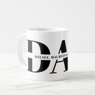 Geschenk für Vater mit Kindernamen Kaffeetasse