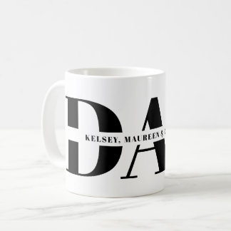 Geschenk für Vater mit Kindernamen Kaffeetasse