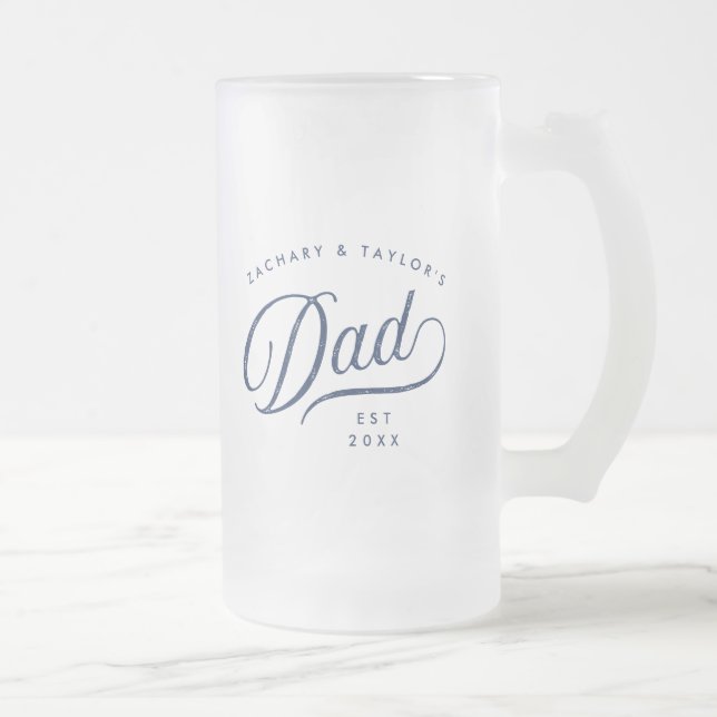 Geschenk für Vater | Stylischer Vater Custom Gift Mattglas Bierglas (Rechts)