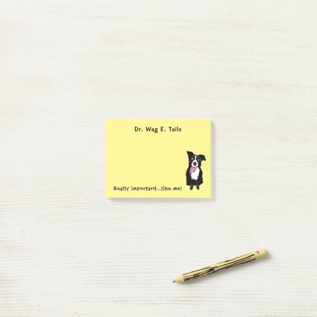 Geschenk für Veterinäre Grenzschutzbeamte Collie F Post-it Klebezettel (Auf Schreibtisch)