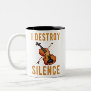 Geschenk für Violinist, ich zerstöre Stille Zweifarbige Tasse