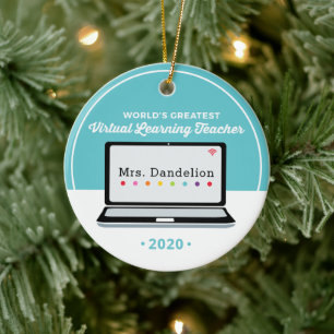 Geschenk für virtuelle Online-Lehrer Keramik Ornament