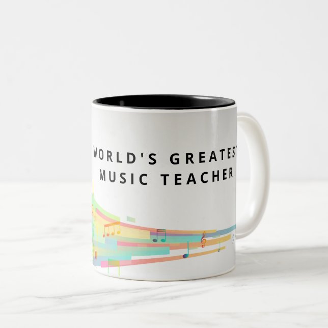 Geschenk für weltbeste Musiklehrer Zweifarbige Tasse (VorderseiteRechts)