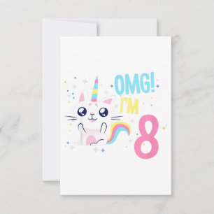Geschenk Geburtstagsoutfit Mädchen 8 Jahre Einhorn Einladung