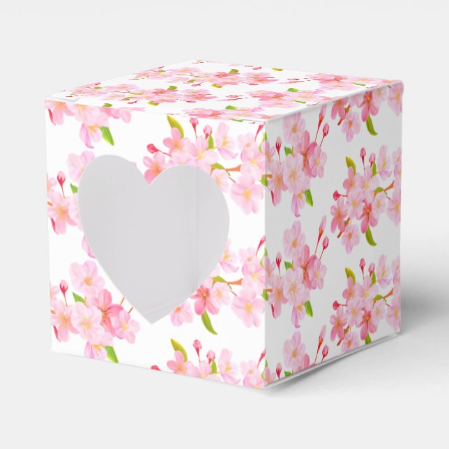 Geschenk/Gefallen Box-Rosa Blüten Geschenkschachtel (Vorderseite)