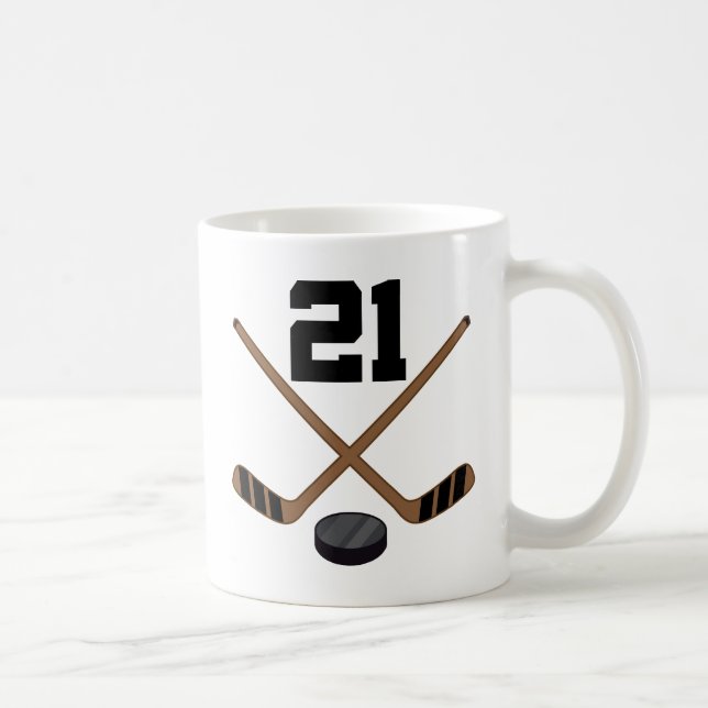 Geschenk Hockey-Spieler-Jersey-Zahl-21 Kaffeetasse (Rechts)