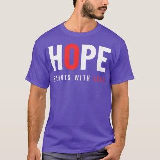 Geschenk 'Hoffnung beginnt mit Liebe' T-Shirt